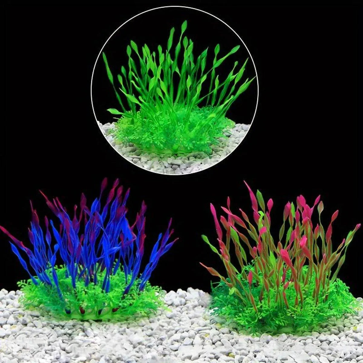 Artificial Water Grass Fish Tank Decoration Aquarium Landscape Simulation Plants - 04-3PCS