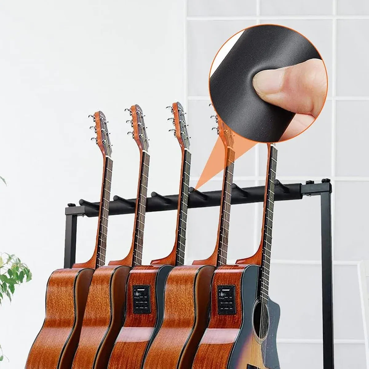 Multi Guitar Stand Guitar Rack Padded Folding Design Hold 3/5 Guitars Adjustable - 3 Guitar Stand