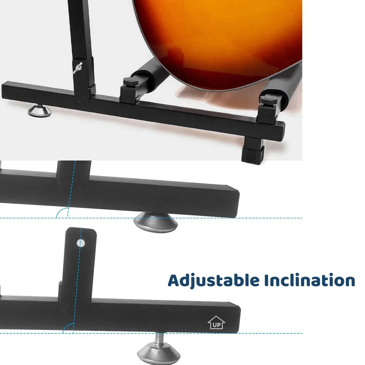 Multi Guitar Stand Guitar Rack Padded Folding Design Hold 3/5 Guitars Adjustable - 3 Guitar Stand