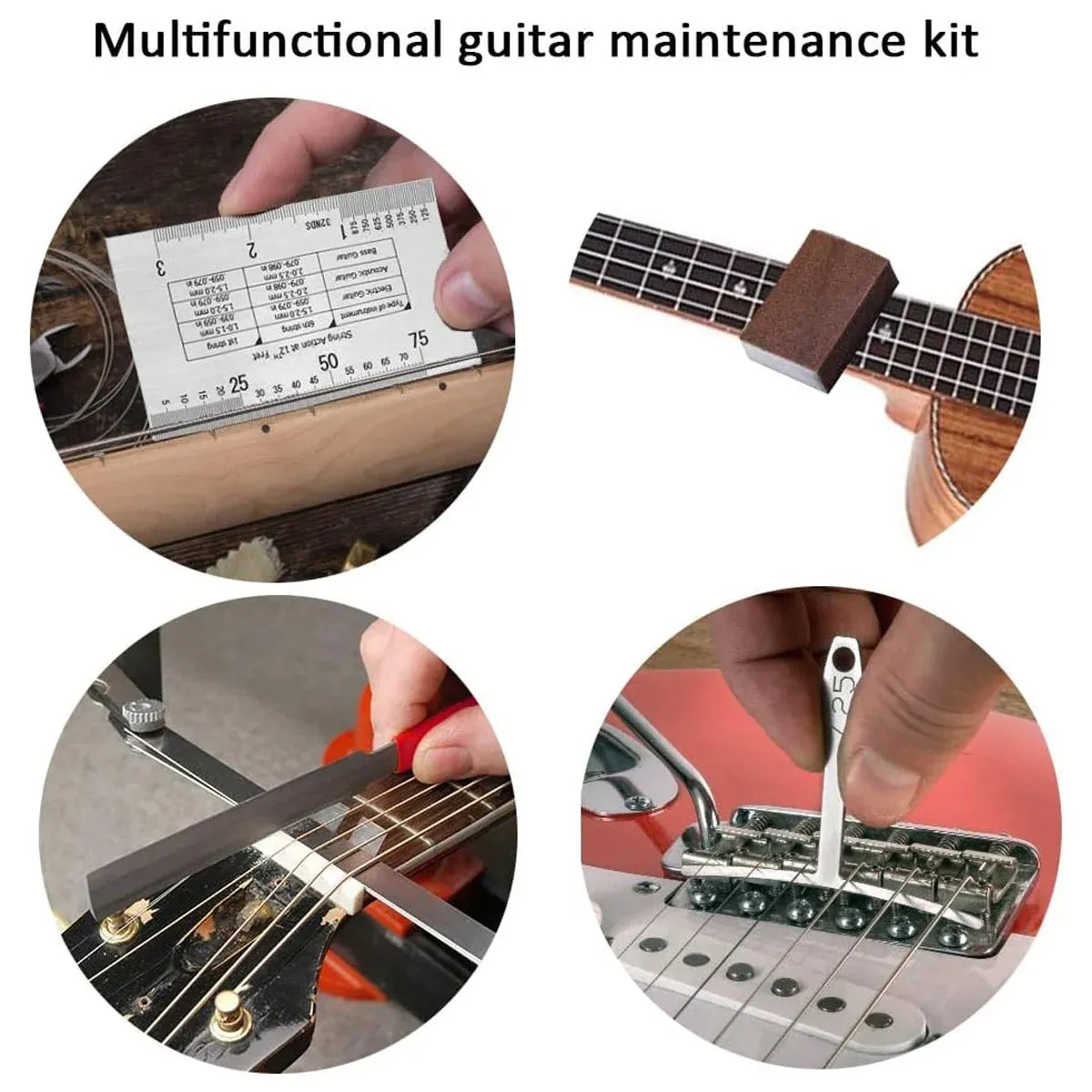 72 Piece of Set Guitar Repair Tool Kit For Guitar Maintenance Portable Practical
