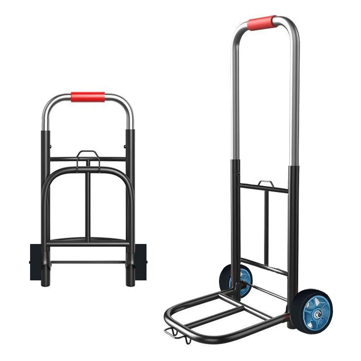 Folding Hand Trolley Heavy Duty Solid Wheel or Stair Climber Tri Wheel for Moving - Flat Ground