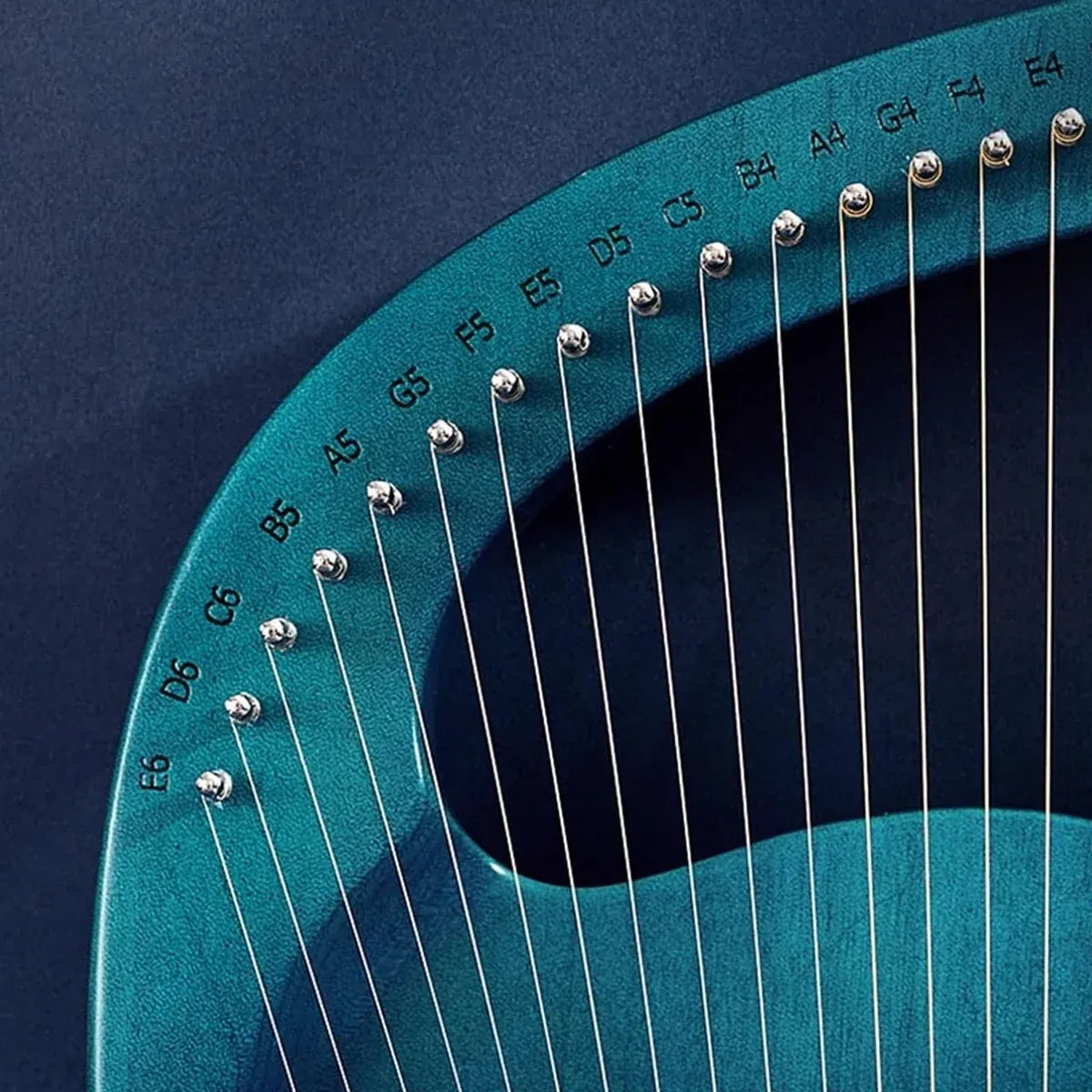 Solid Wood Veneer Laiya 24-String Harp Basic Model Beginner Music Instrument - Emerald Green