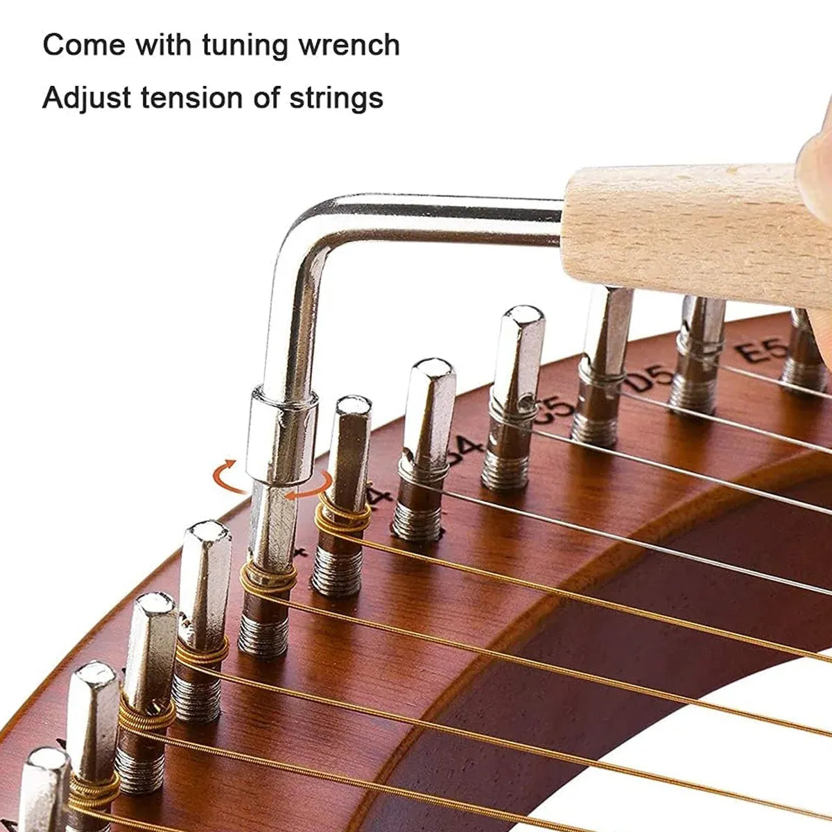 Solid Wood Veneer Laiya 24-String Harp Basic Model Beginner Music Instrument - Emerald Green