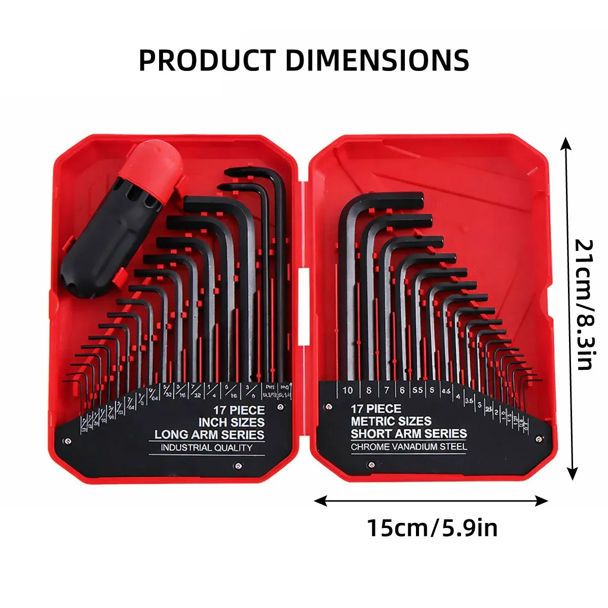35Pcs L-Shaped Hex Key Wrench Set Allen Key Tool Kit For Home Car Repair Use