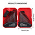 35Pcs L-Shaped Hex Key Wrench Set Allen Key Tool Kit For Home Car Repair Use