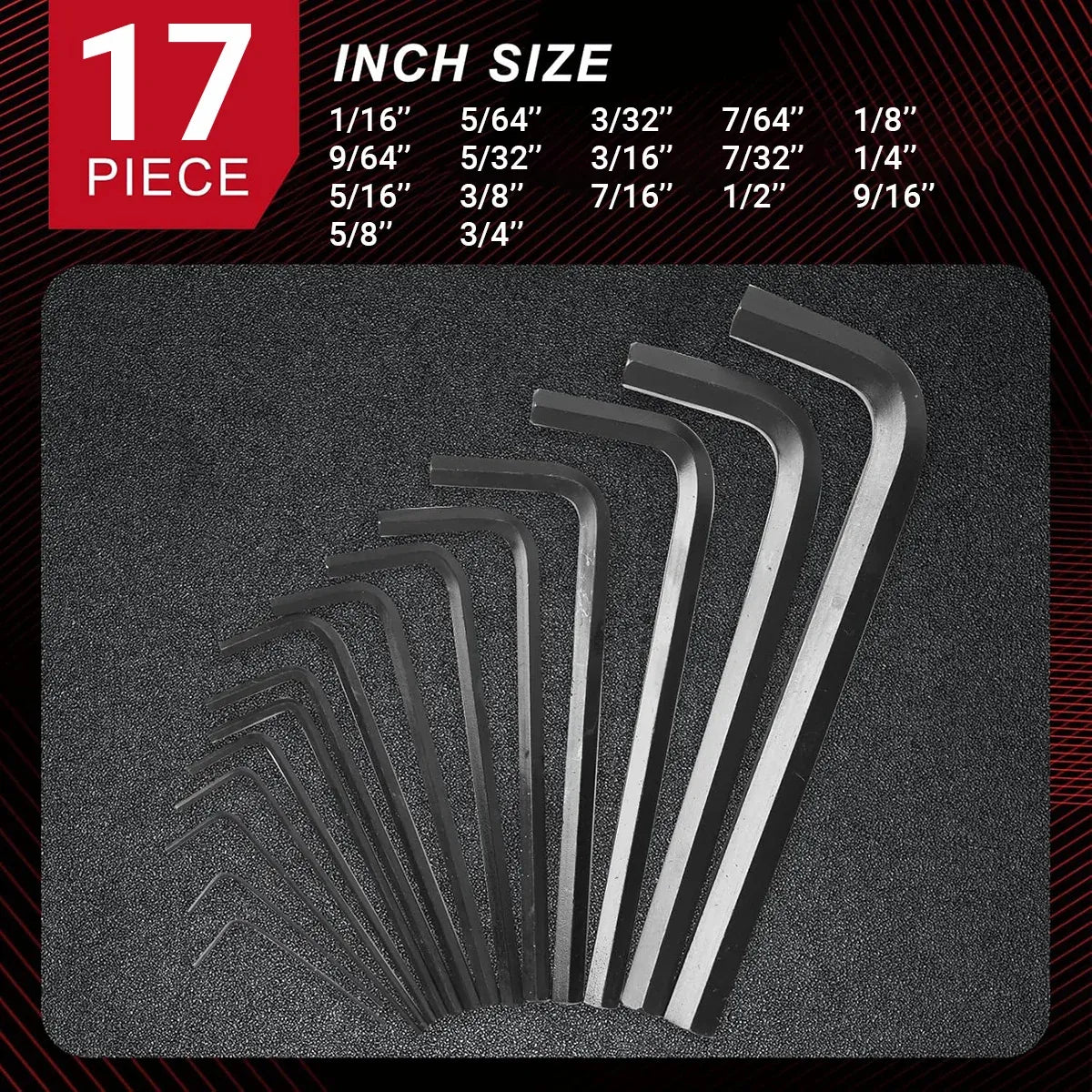 35Pcs L-Shaped Hex Key Wrench Set Allen Key Tool Kit For Home Car Repair Use