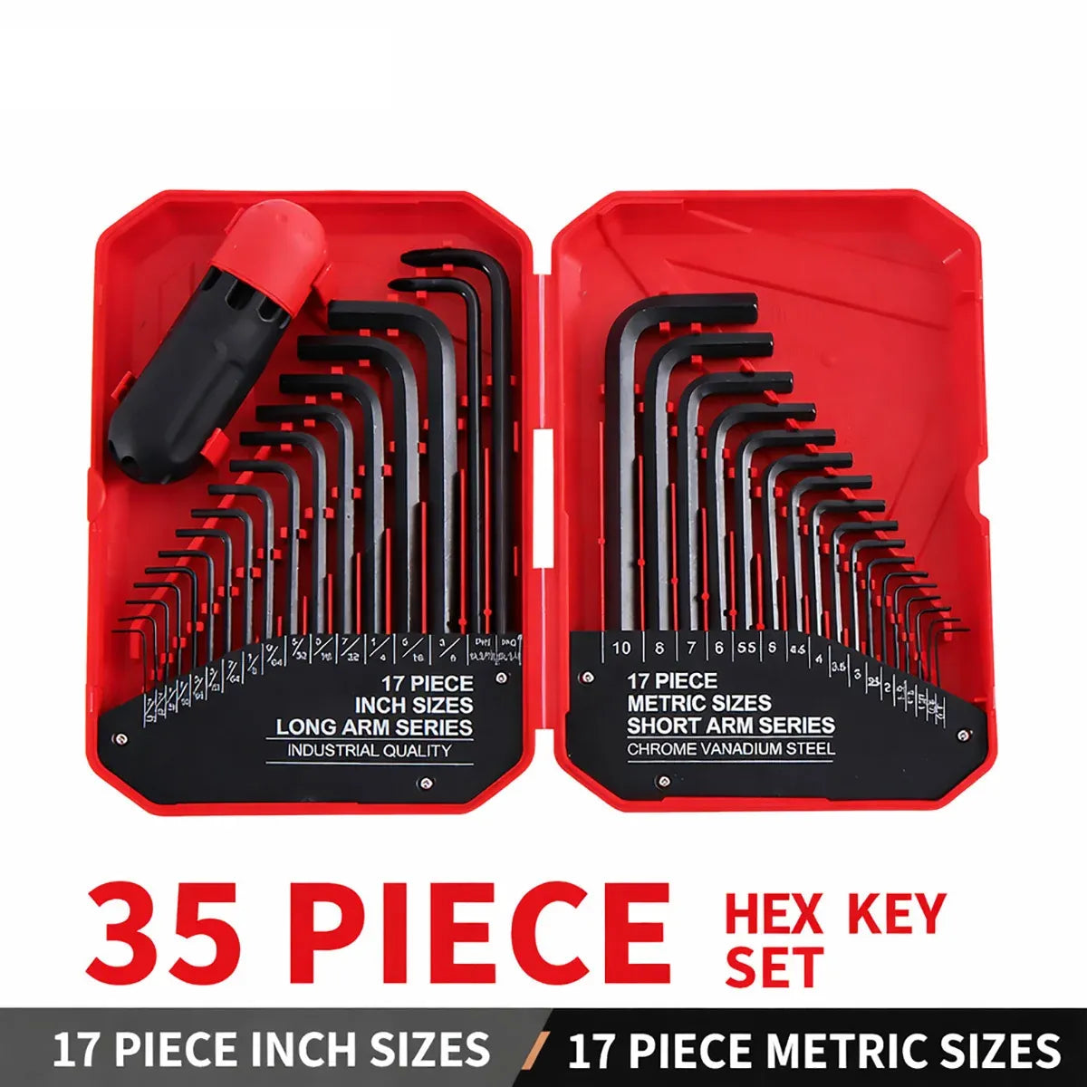 35Pcs L-Shaped Hex Key Wrench Set Allen Key Tool Kit For Home Car Repair Use