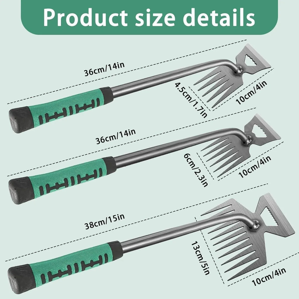 6 Tooth Hand Weeder Garden Hoe Tool for Weeding, Digging & Loosening Soil, 36cm