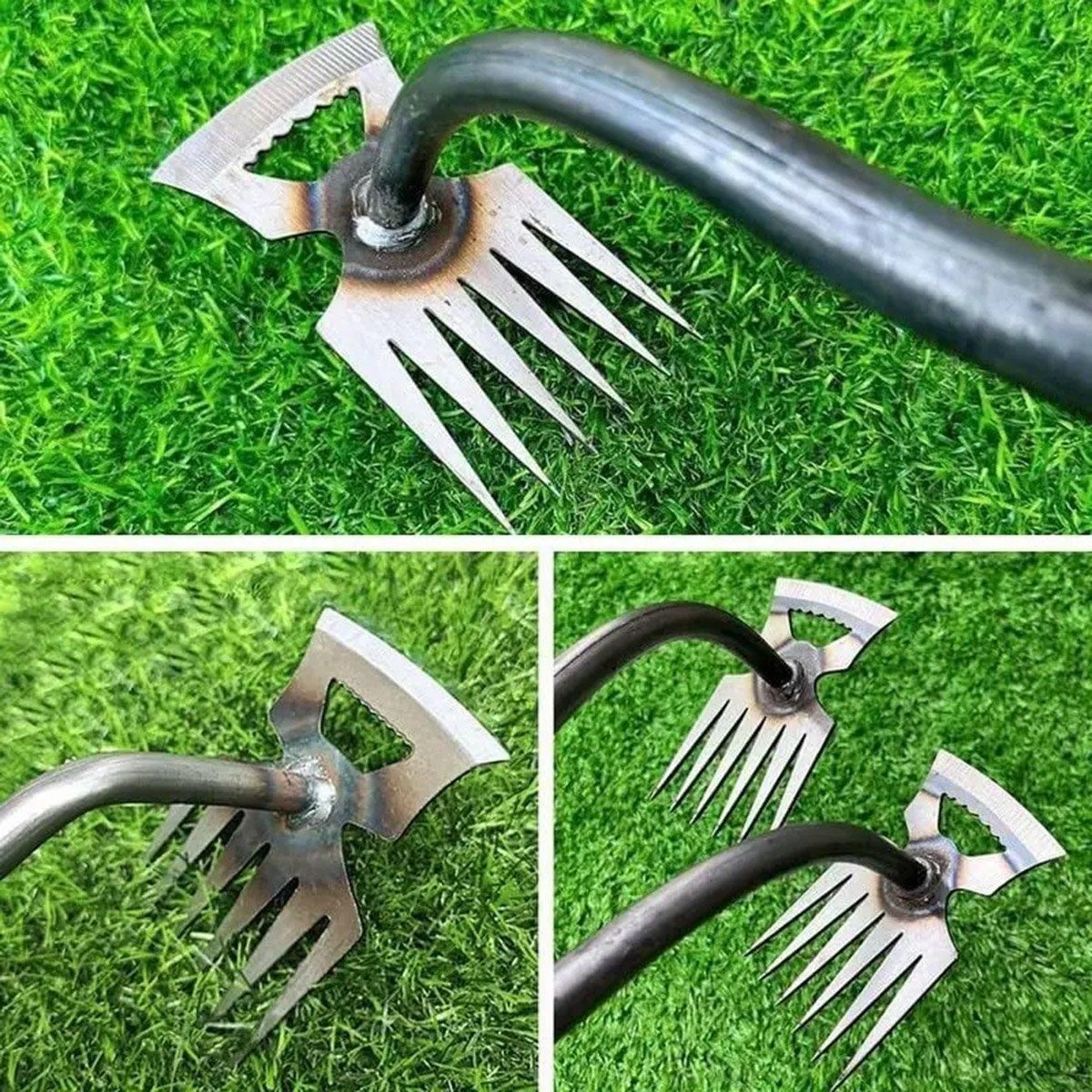 6 Tooth Hand Weeder Garden Hoe Tool for Weeding, Digging & Loosening Soil, 36cm