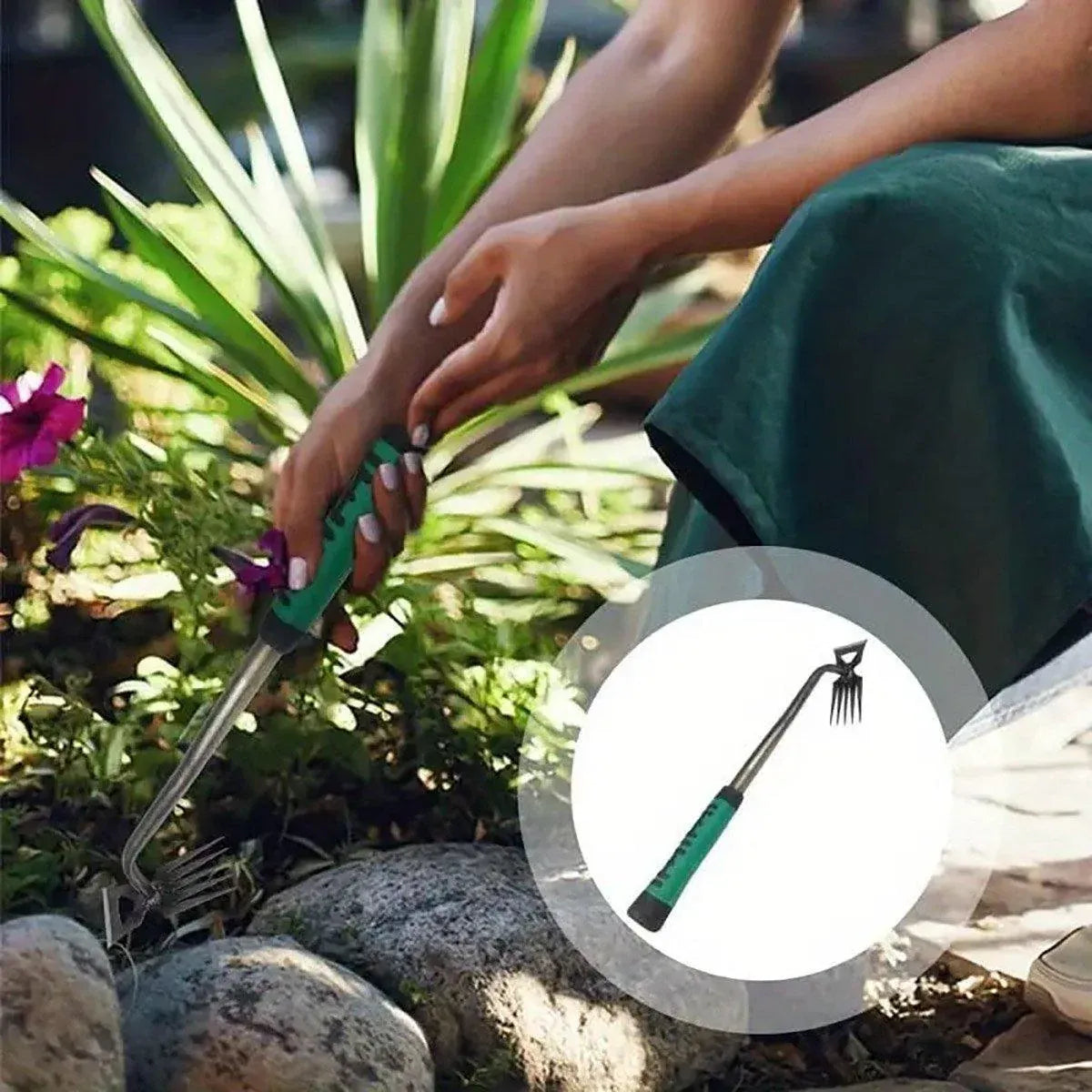 6 Tooth Hand Weeder Garden Hoe Tool for Weeding, Digging & Loosening Soil, 36cm