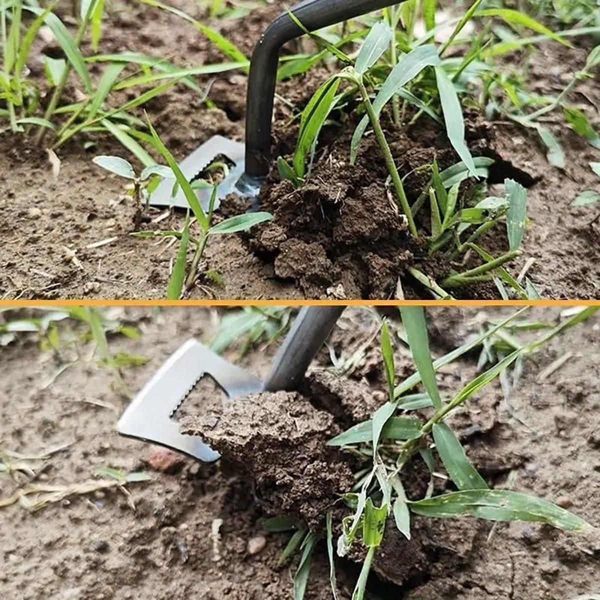 6 Tooth Hand Weeder Garden Hoe Tool for Weeding, Digging & Loosening Soil, 36cm