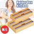 Bamboo Food Wrap Dispenser Cutter Foil Cling Film Storage Holder Box Kitchen Au - M