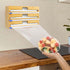 Bamboo Food Wrap Dispenser Cutter Foil Cling Film Storage Holder Box Kitchen Au - M