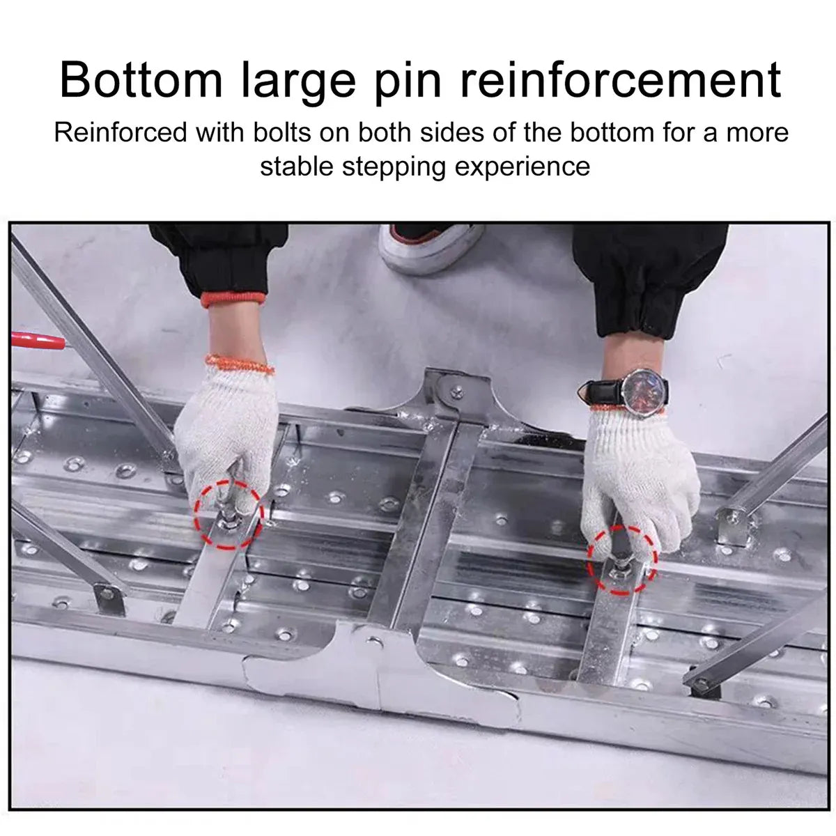 Folding Scaffolding Platform Galvanized Steel Pipe 150kg Load-Bearing Adjustable