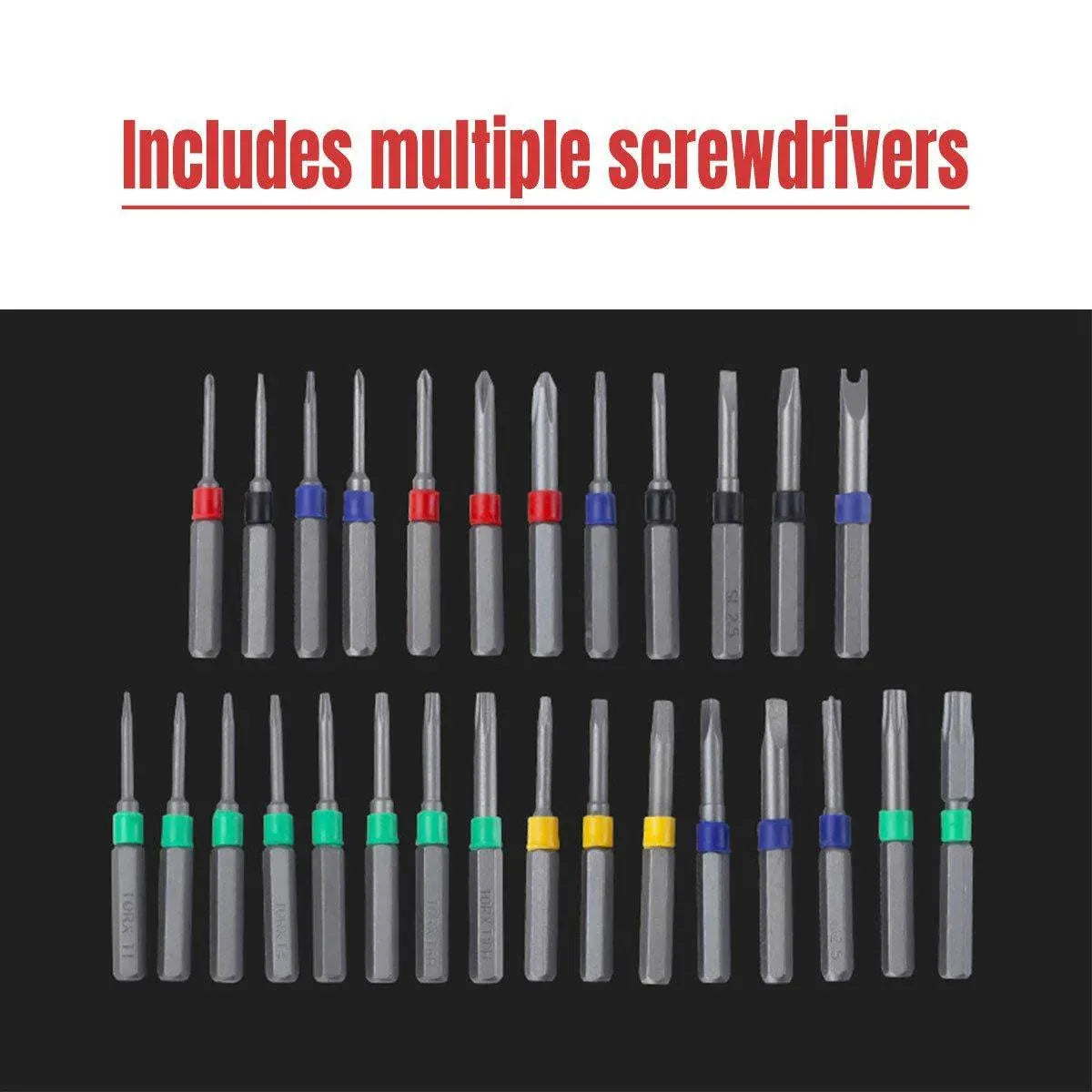 31 in 1 Magnetic Precision Screwdriver Set, Aluminium Case for Phone & Laptop