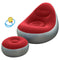 Inflatable Folding Lazy Sofa Chair PVC Air Recliner With Pump Backrest Seat Bed - Red