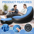 Inflatable Folding Lazy Sofa Chair PVC Air Recliner With Pump Backrest Seat Bed - Red