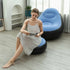 Inflatable Folding Lazy Sofa Chair PVC Air Recliner With Pump Backrest Seat Bed - Red