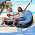 Inflatable Folding Lazy Sofa Chair PVC Air Recliner With Pump Backrest Seat Bed - Red