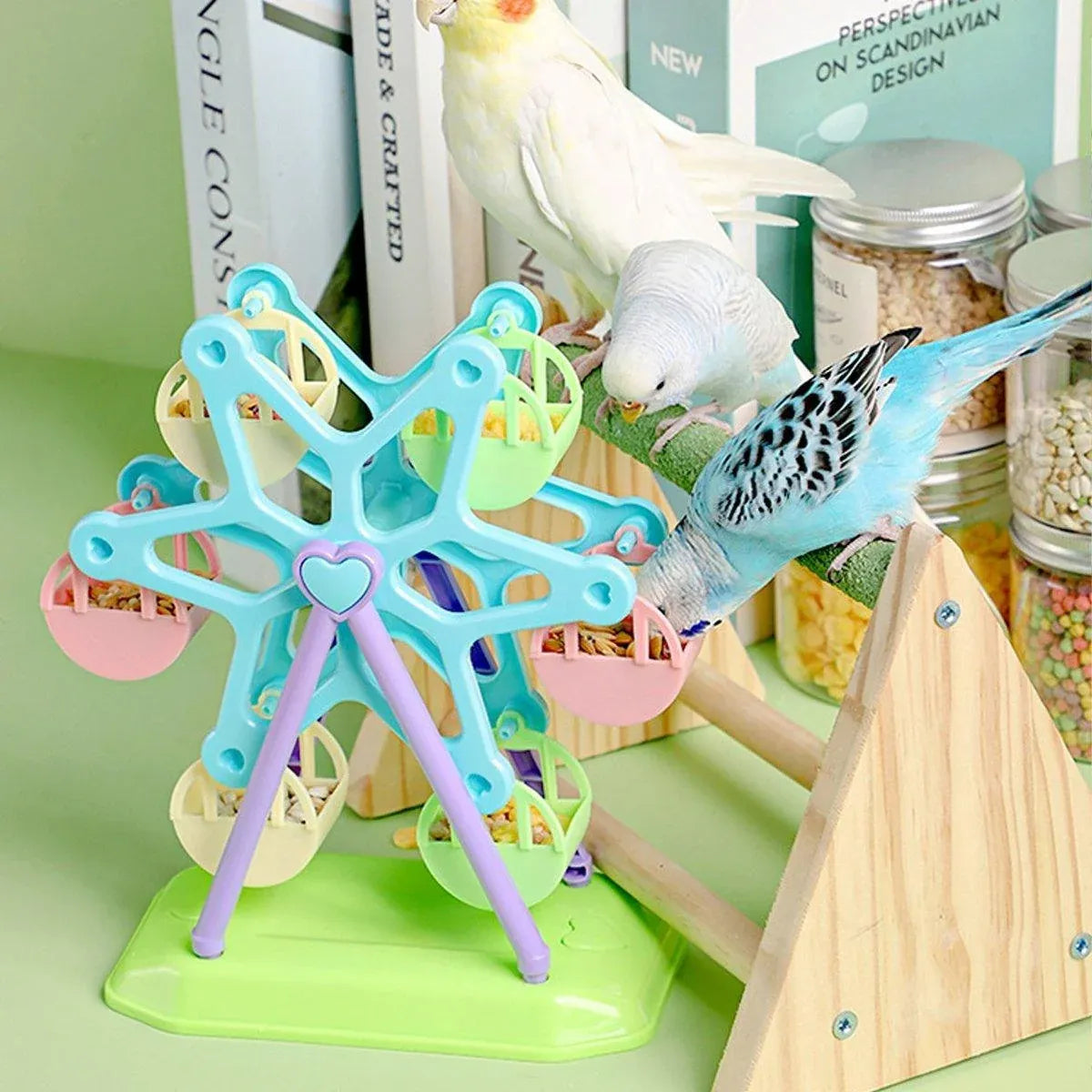 Interactive Parrot Educational Toys Bird Cage Training Supplies Xuan Feng Peony