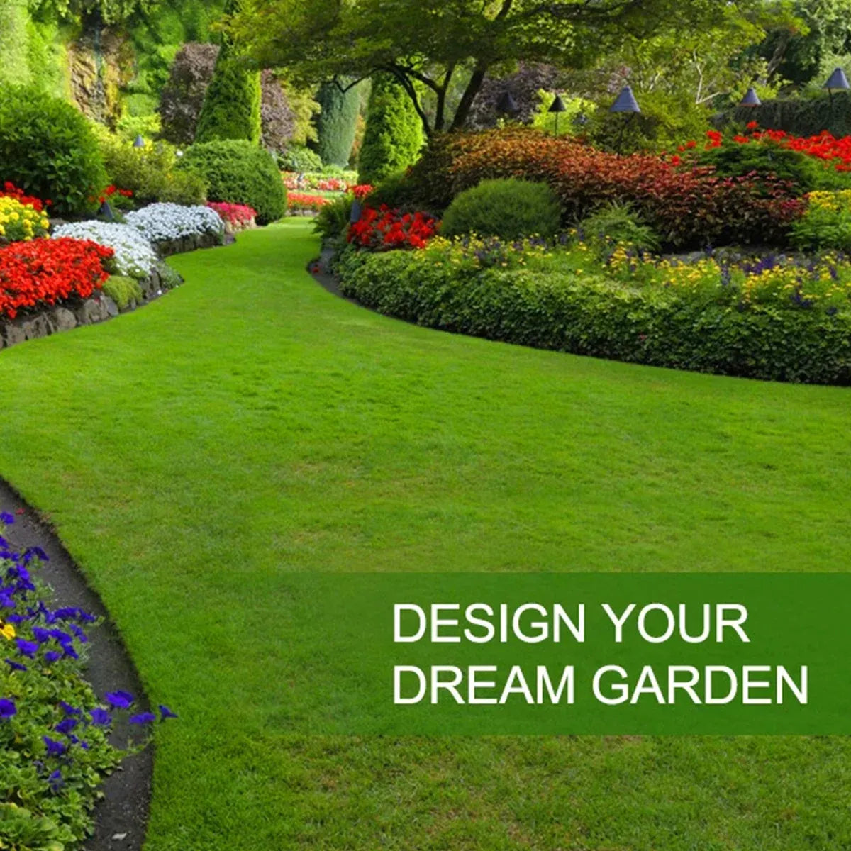 10m Garden Lawn Edging Border 10m Flexible PE Strip with Stakes Landscaping