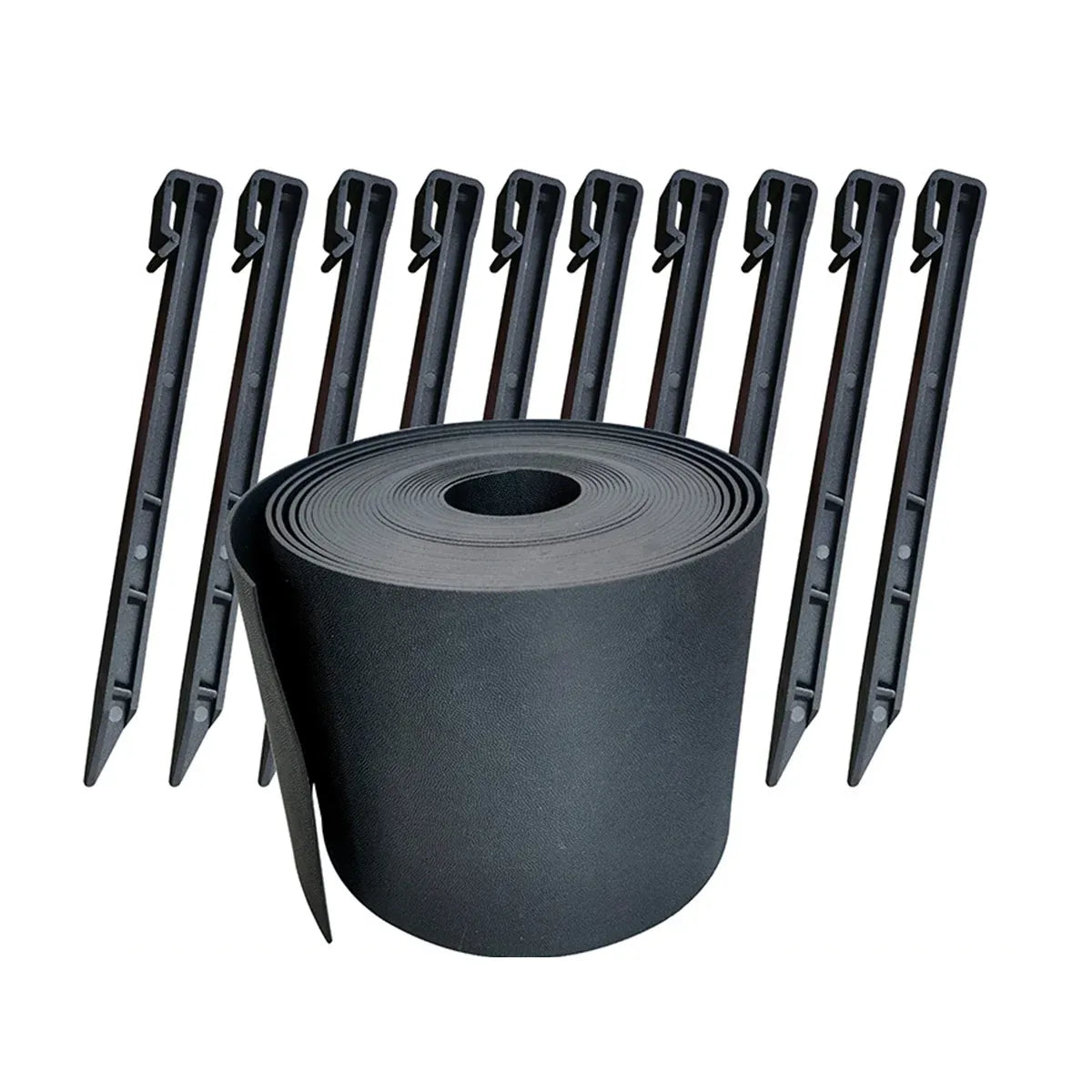10m Garden Lawn Edging Border 10m Flexible PE Strip with Stakes Landscaping