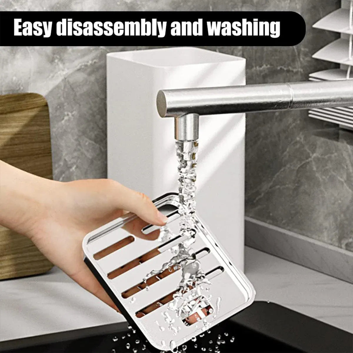 Kitchen Knife Storage Rack Plastic Multi Functional Holder for Knives Scissors - Black