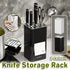 Kitchen Knife Storage Rack Plastic Multi Functional Holder for Knives Scissors - Black