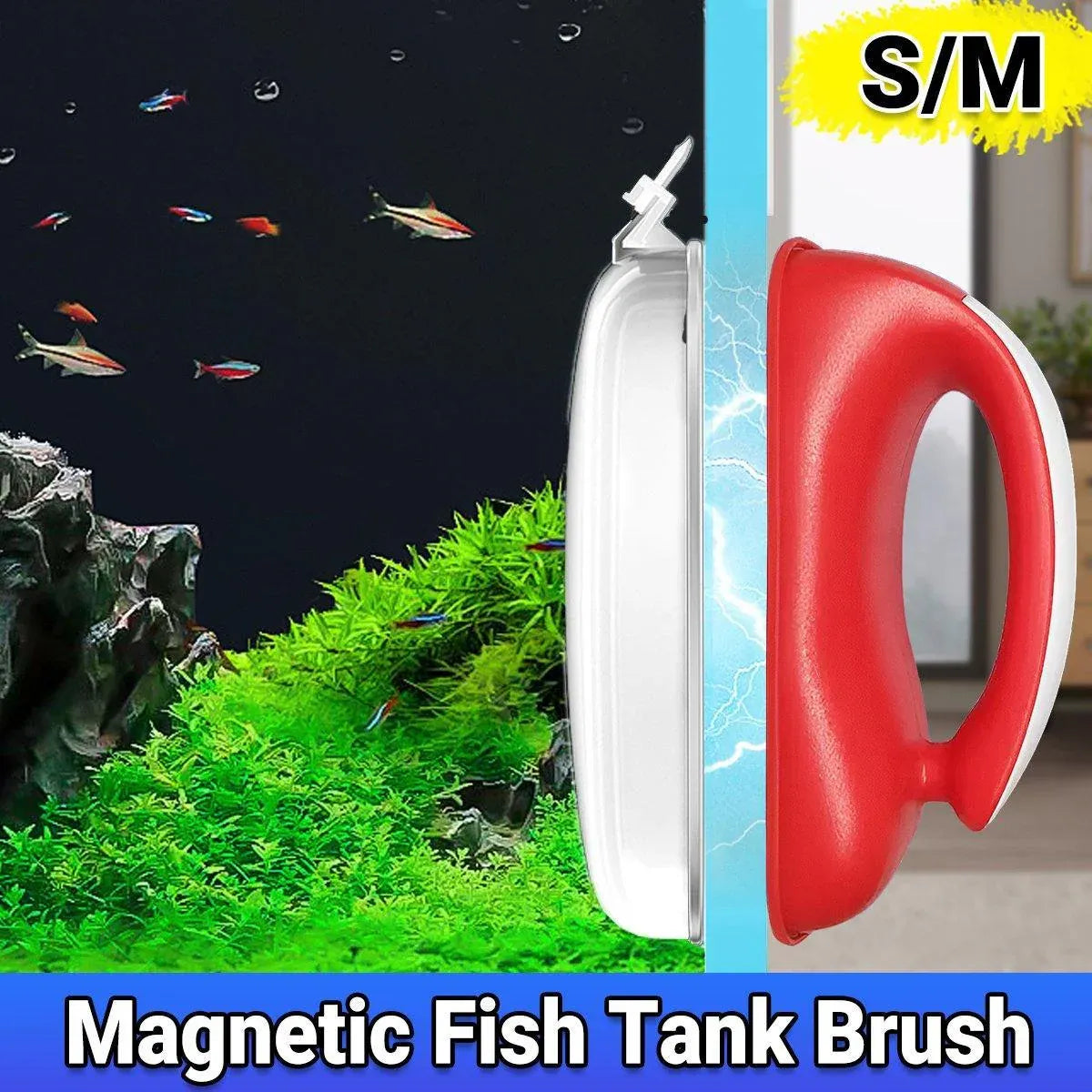 Double-Sided Aquarium Glass Cleaner Brush for Fish Tank Algae Removal S/M Size - S
