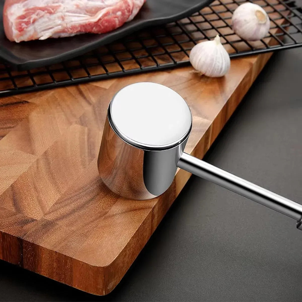 Stainless Steel Meat Hammer Tenderizer Kitchen Tool Loose Meat Pounder Mallet