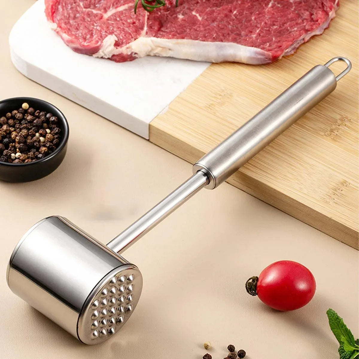 Stainless Steel Meat Hammer Tenderizer Kitchen Tool Loose Meat Pounder Mallet