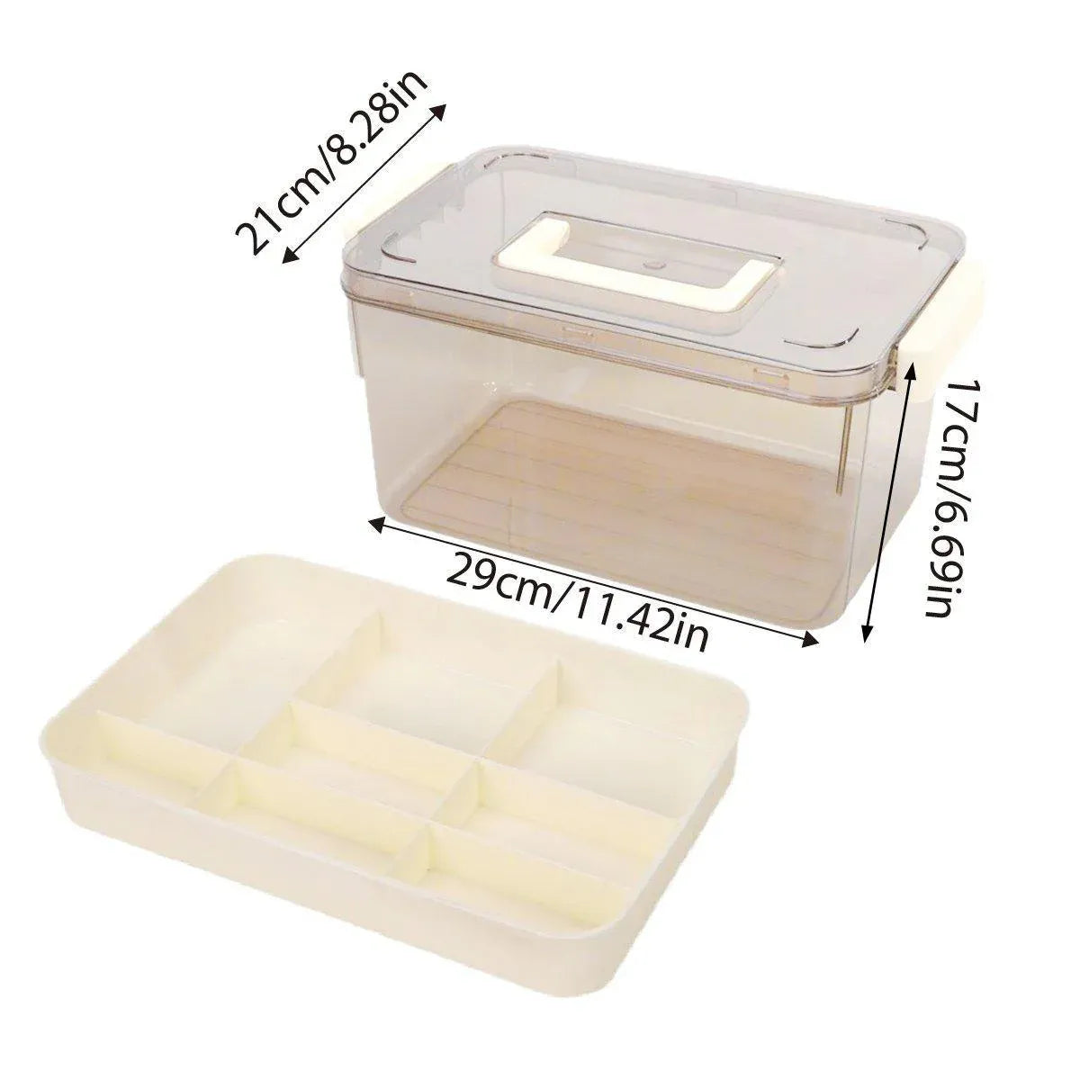 Large Capacity Two-Layer Medicine Box Household Transparent Medical Storage Box
