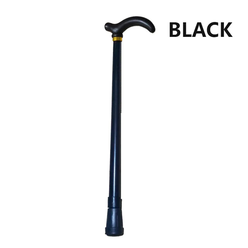 Metal Walking Stick Travel Retractable Cane Pole Compact Adjustable Lightweight - Black