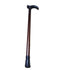 Metal Walking Stick Travel Retractable Cane Pole Compact Adjustable Lightweight - Brown