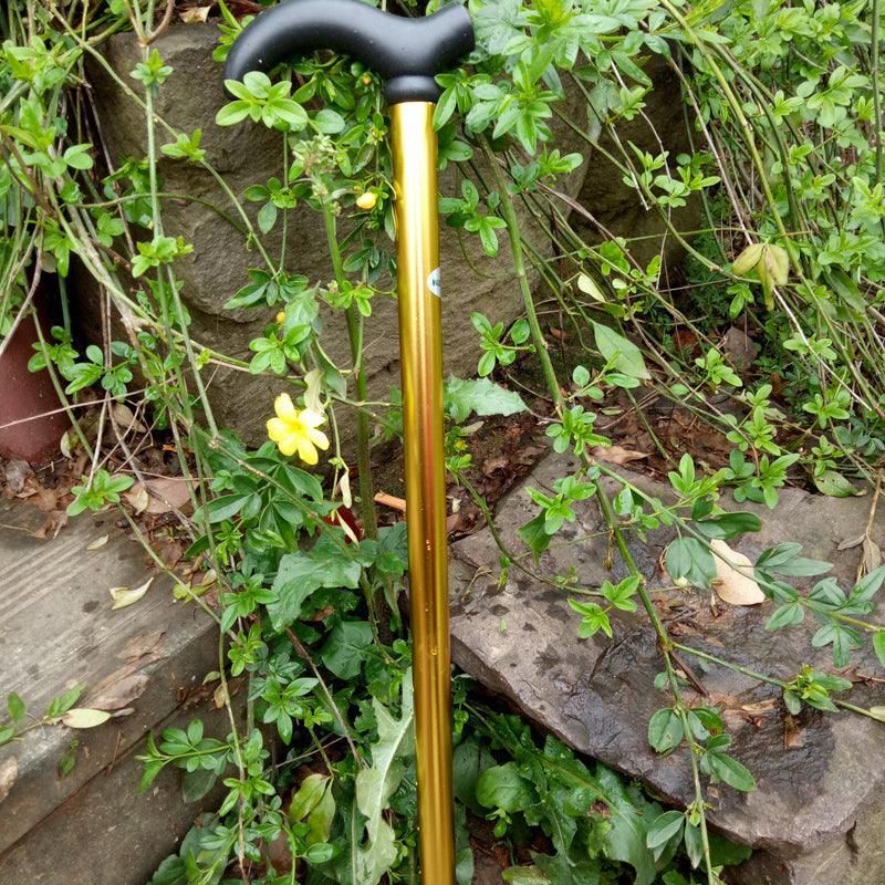 Metal Walking Stick Travel Retractable Cane Pole Compact Adjustable Lightweight - Silver