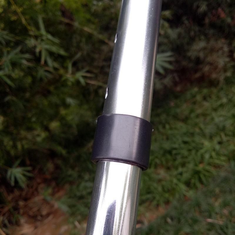 Metal Walking Stick Travel Retractable Cane Pole Compact Adjustable Lightweight - Silver