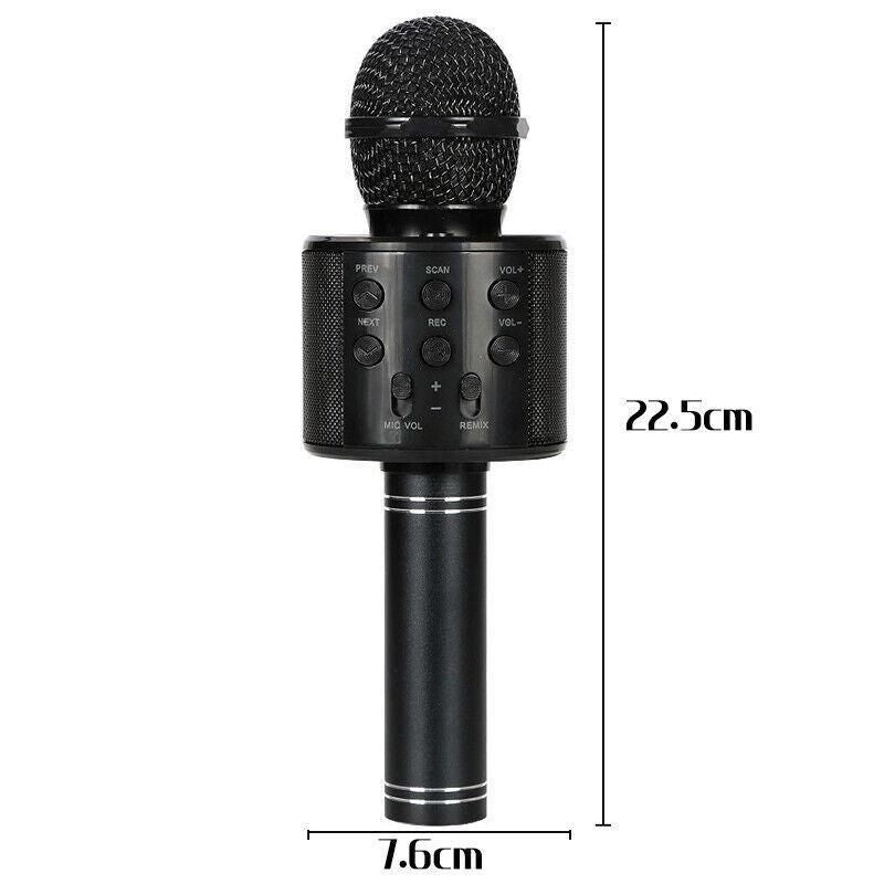 Karaoke Microphone Speaker Wireless Bluetooth Handheld Mic Usb Player Ktv Ws858 - Gold