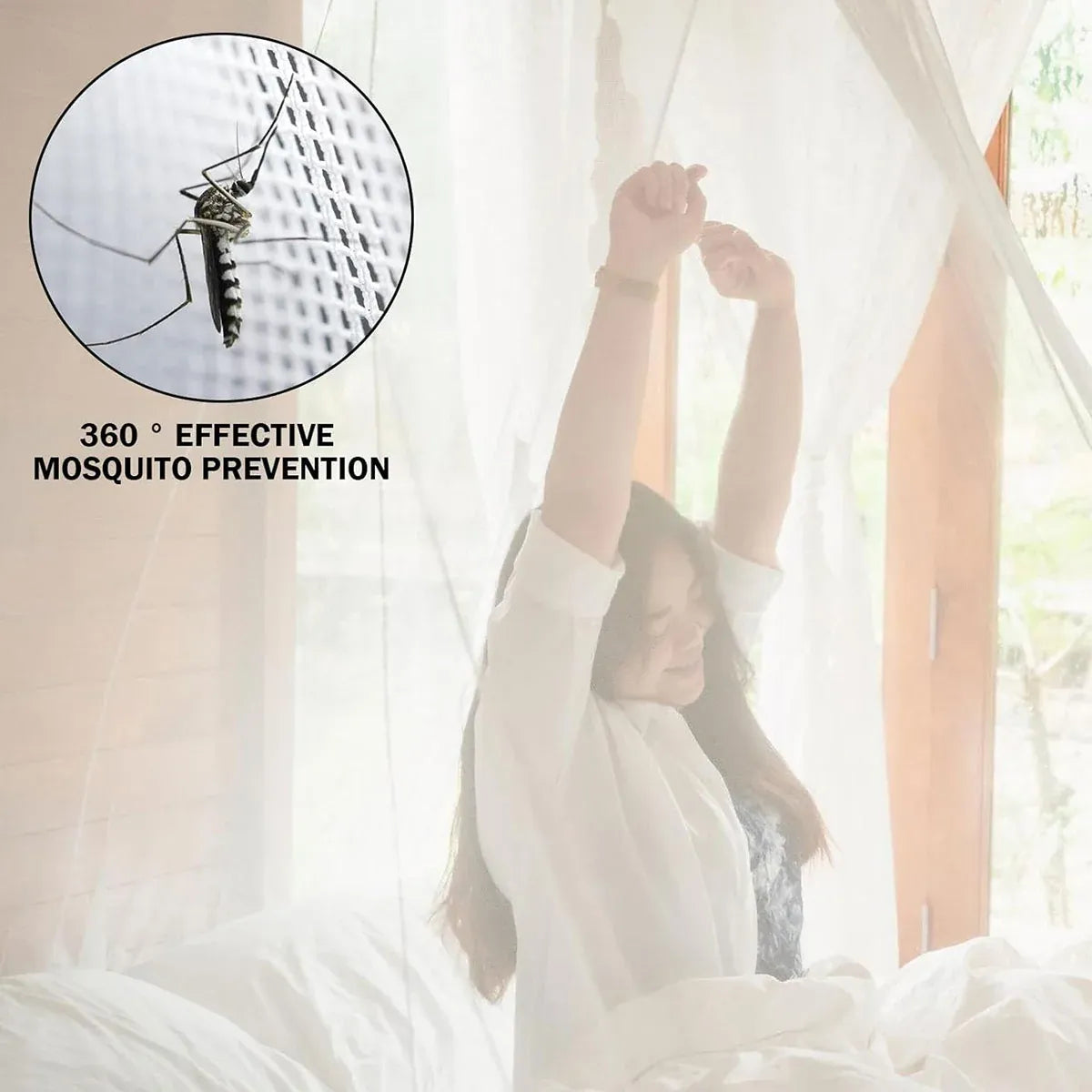 Outdoor Mosquito Net 200x200x180cm Polyester Mesh Hanging Travel Camping Bag