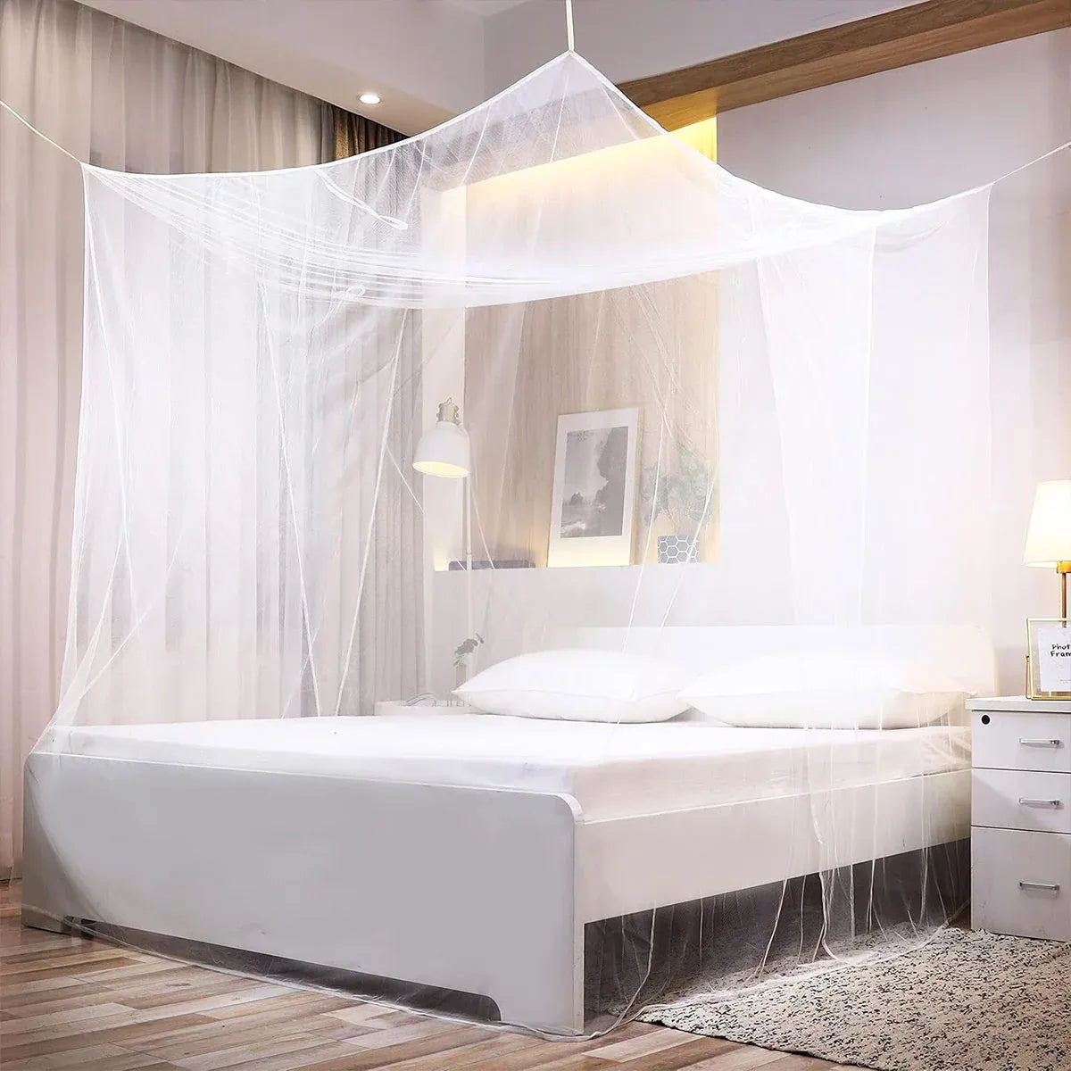 Outdoor Mosquito Net 200x200x180cm Polyester Mesh Hanging Travel Camping Bag