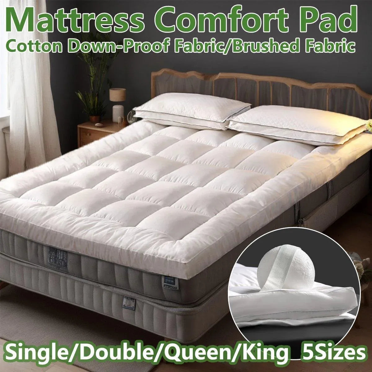 Hotel Mattress Protection Pads Bedding Comfort Mattress Topper Pads Mattress - 91x190cm-Brushed Fabric