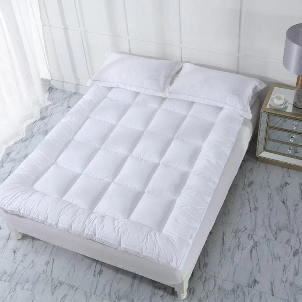 Hotel Mattress Protection Pads Bedding Comfort Mattress Topper Pads Mattress - 91x190cm-Brushed Fabric