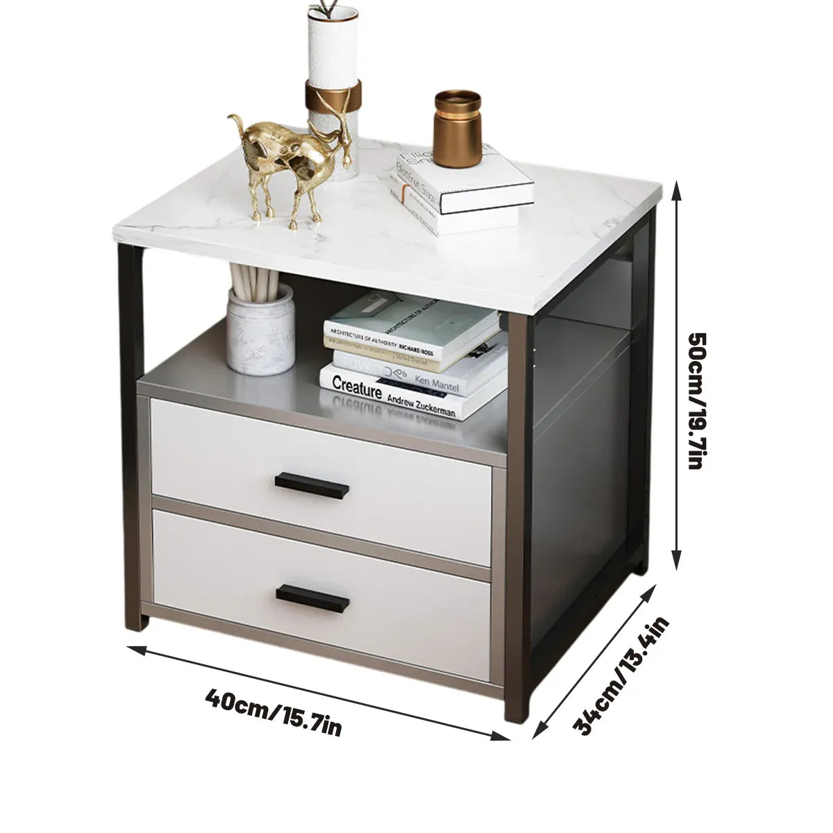 Classic Bedside Table Nightstand Storage Cabinet Side Table Home Furniture Decor