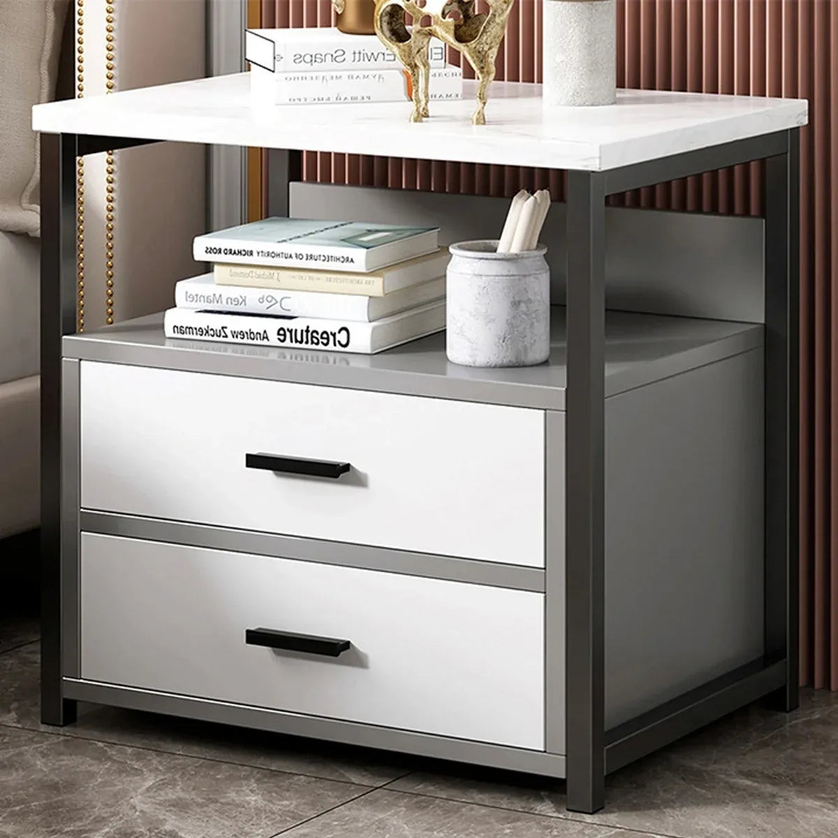 Classic Bedside Table Nightstand Storage Cabinet Side Table Home Furniture Decor