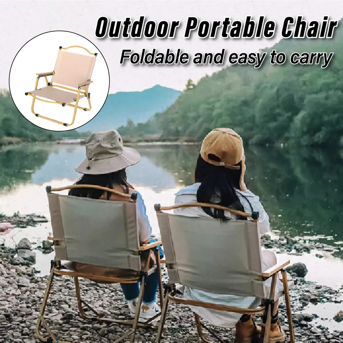 Outdoor Folding Chair Portable Camping Seat Lightweight Beach Chair Travel