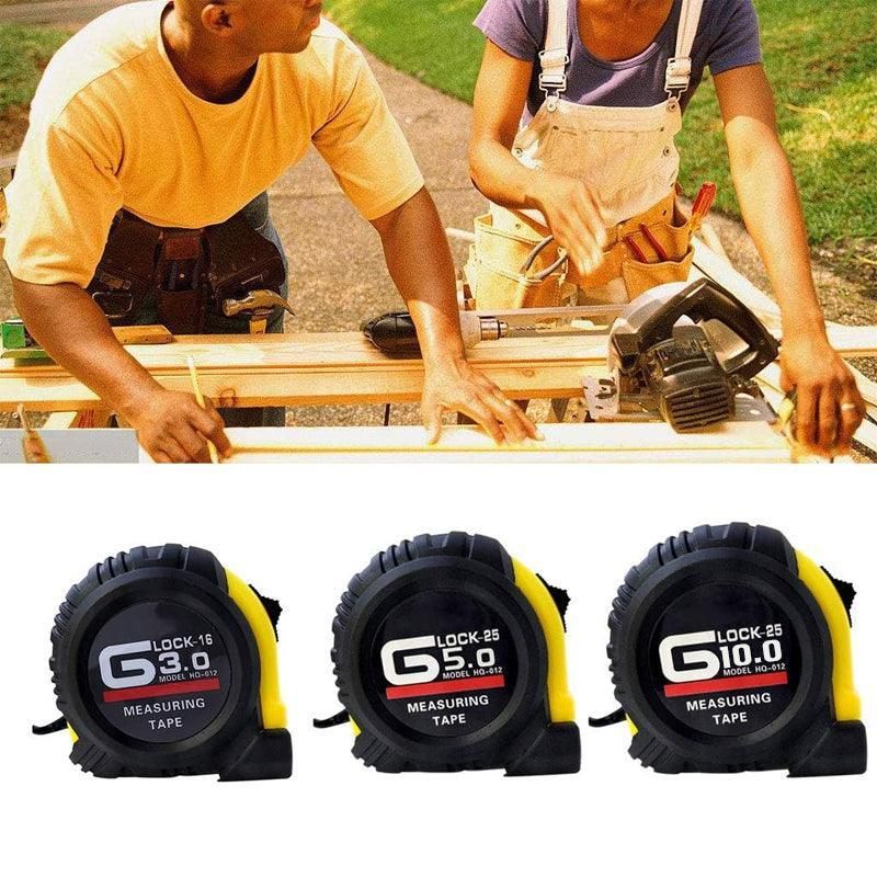 Steel Measuring Tape with Lock Rubber Grip Metric and Inch Ruler 3M 5M 10M - 5M