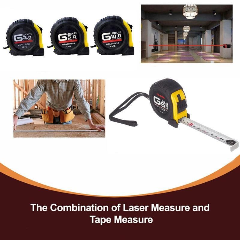Steel Measuring Tape with Lock Rubber Grip Metric and Inch Ruler 3M 5M 10M - 5M