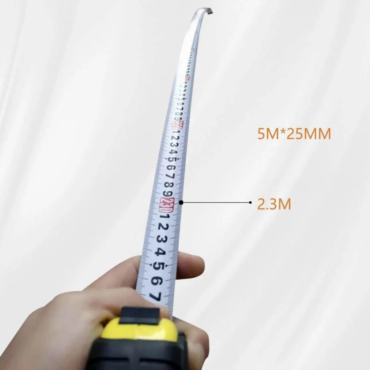 Steel Measuring Tape with Lock Rubber Grip Metric and Inch Ruler 3M 5M 10M - 5M