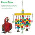 Nordic Woven Parrot Toy with Wooden Blocks Hanging Bird Cage Pendant