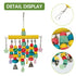 Nordic Woven Parrot Toy with Wooden Blocks Hanging Bird Cage Pendant