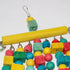 Nordic Woven Parrot Toy with Wooden Blocks Hanging Bird Cage Pendant